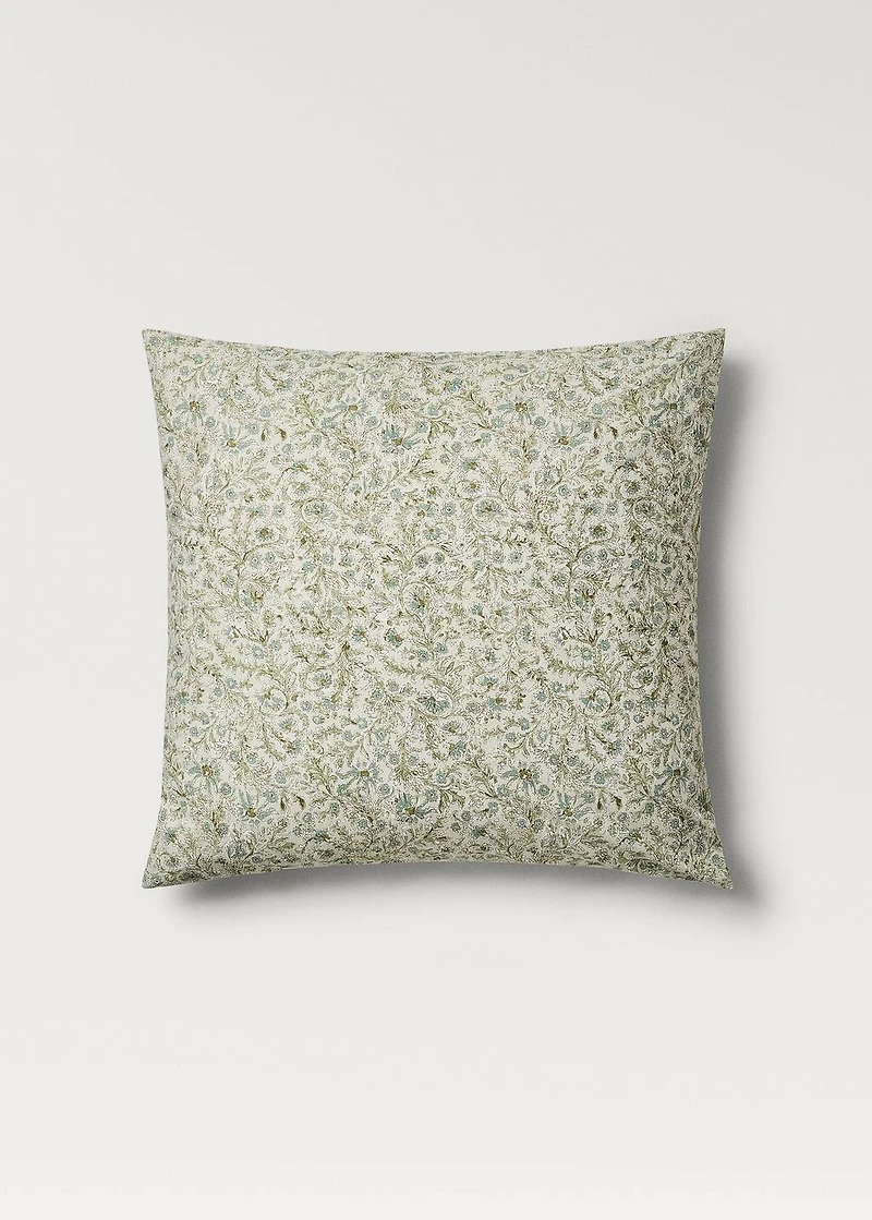 Cotton percale floral-print children's pillowcase 60x60 cm