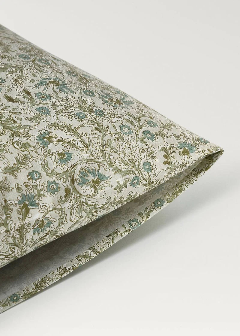 Cotton percale floral-print children's pillowcase 60x60 cm