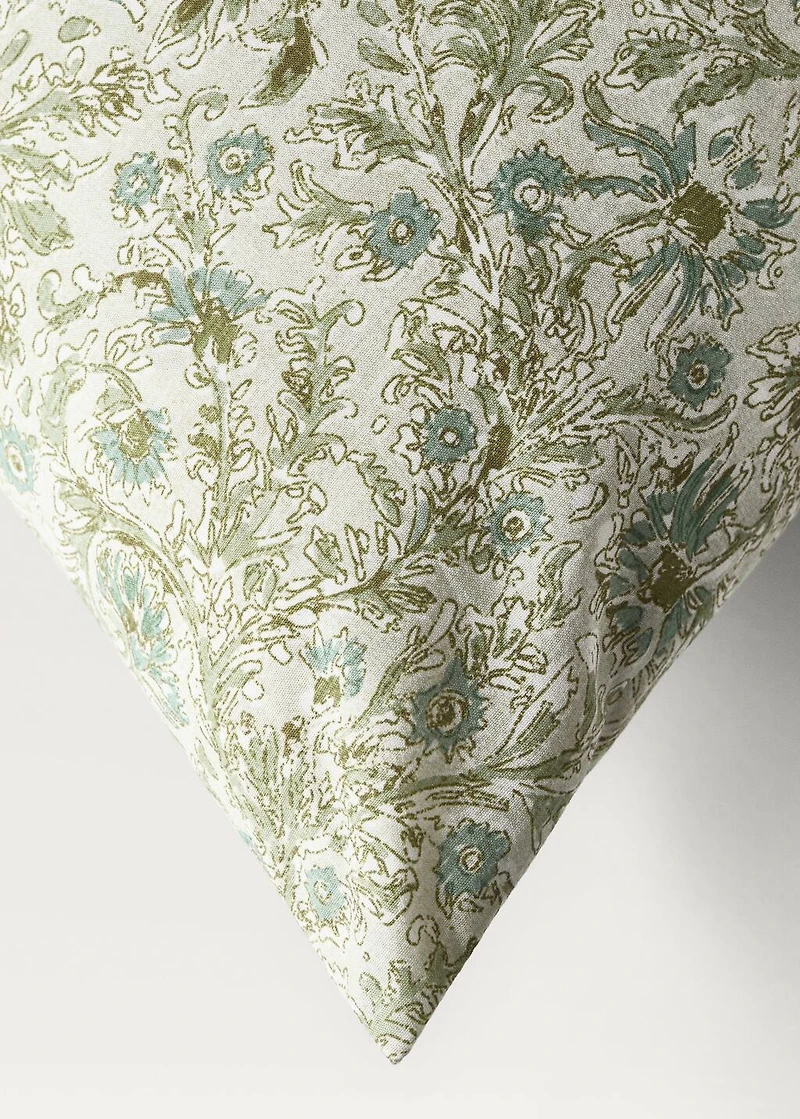 Cotton percale floral-print children's pillowcase 60x60 cm
