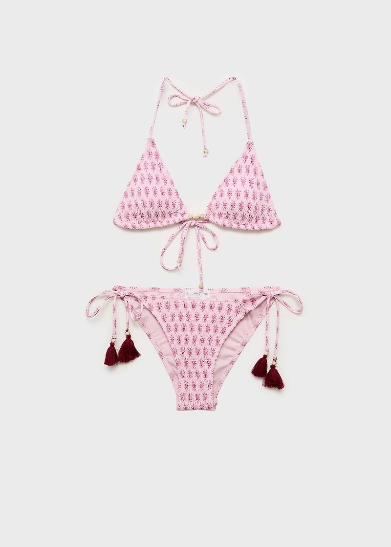 Pom-pom printed bikini