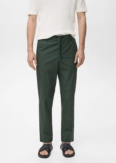 Poplin cotton pants