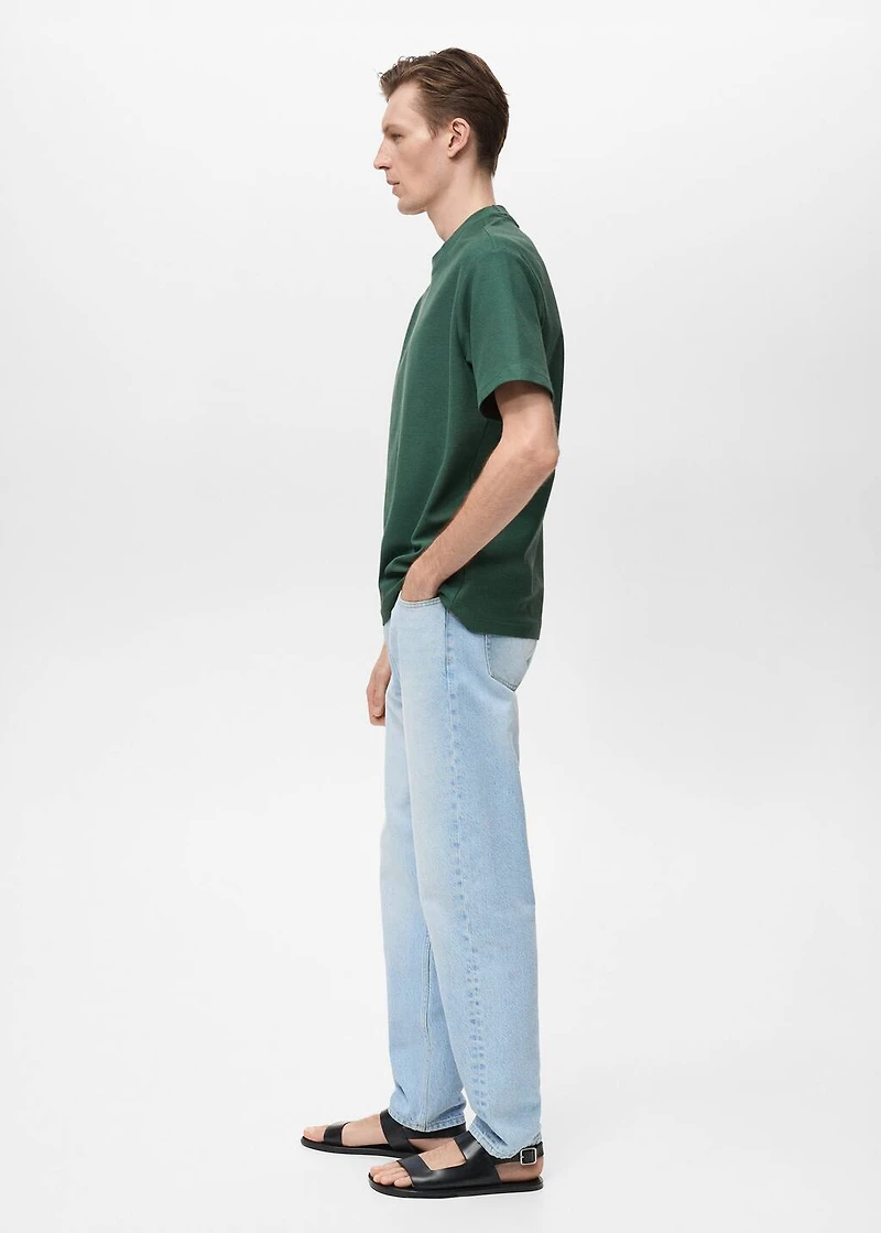 Regular-fit textured t-shirt