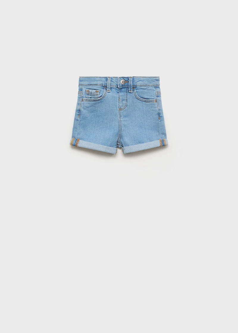 Denim turn-up shorts