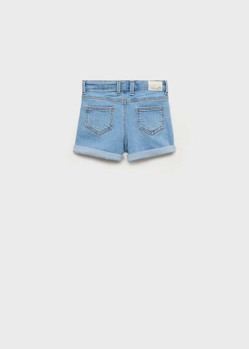 Denim turn-up shorts