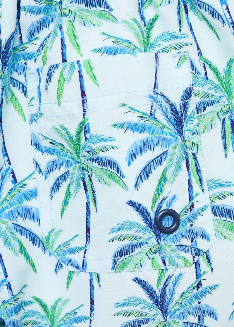 Palm trees print swimsuit trunks