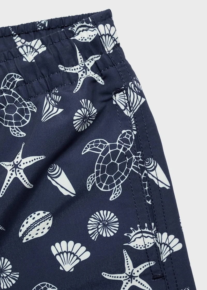 Marine-print swimsuit