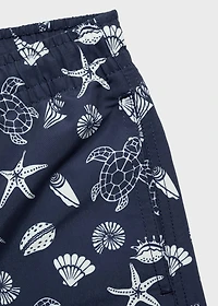 Marine-print swimsuit