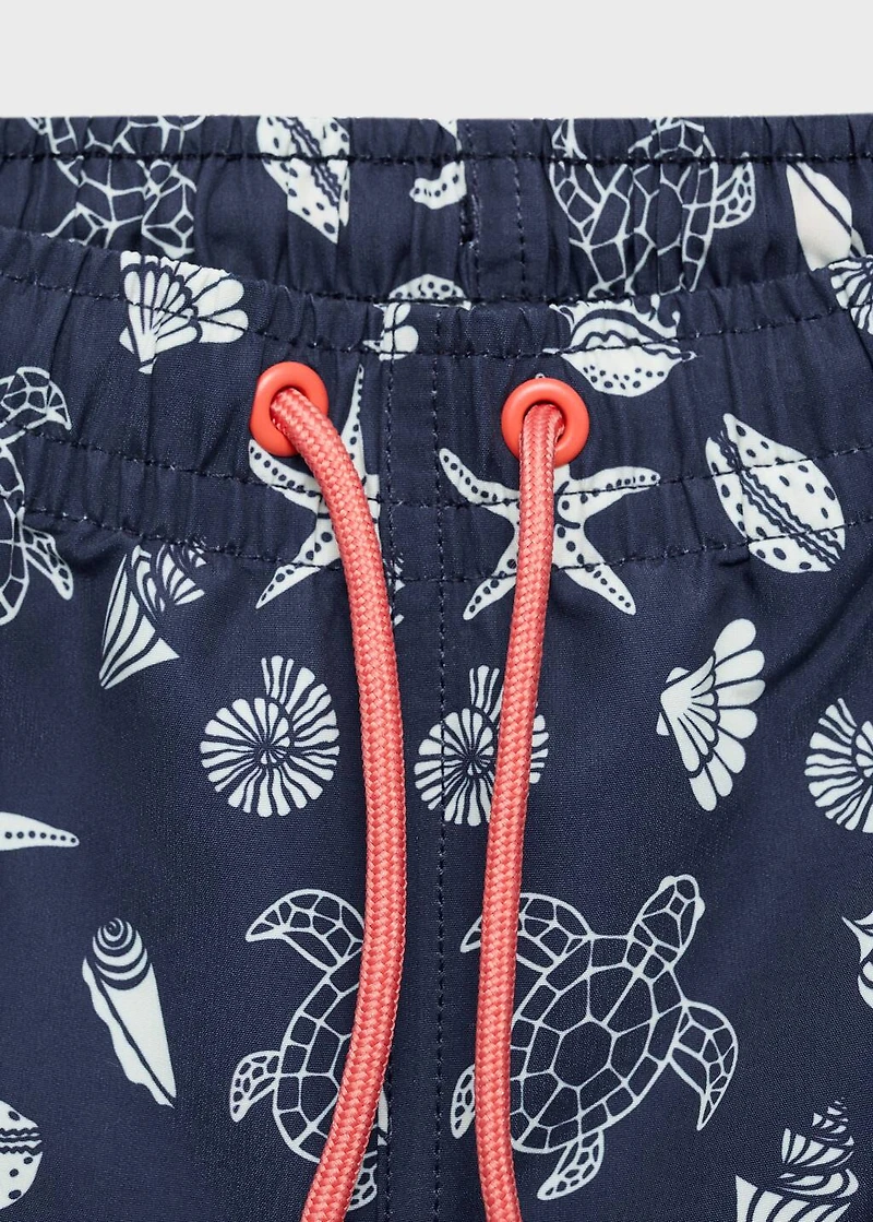 Marine-print swimsuit