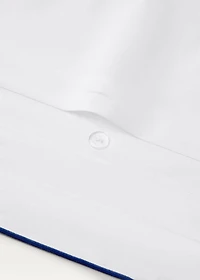 Cotton percale duvet cover with contrasting overlock stitching for  180/200 cm bed