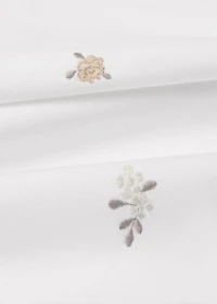 Cotton percale embroidered-flower duvet cover for crib