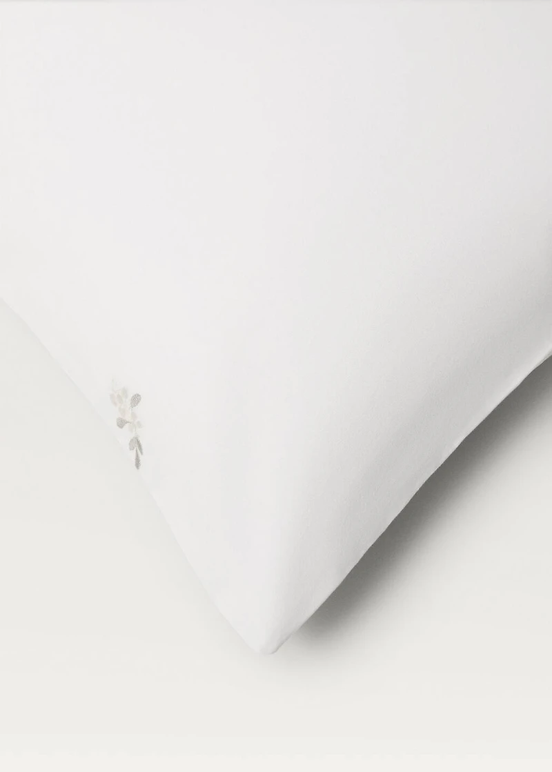 Cotton percale embroidered-flower duvet cover for crib