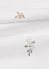 Cotton percale embroidered-flower children's duvet cover for 90 cm bed