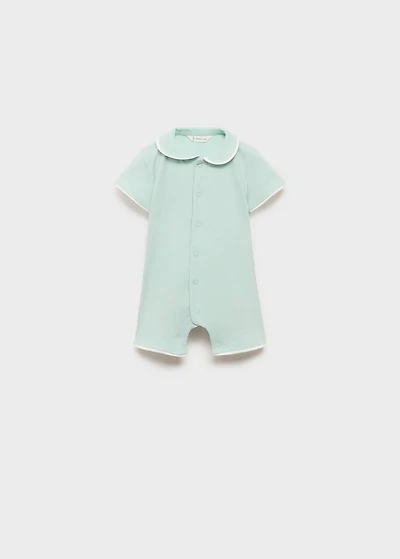 Babydoll-neck bodysuit pyjamas