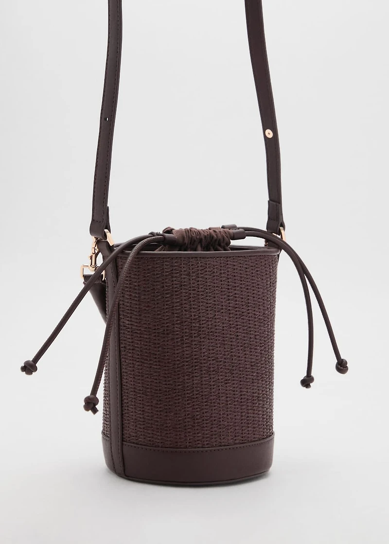 Small raffia bucket bag