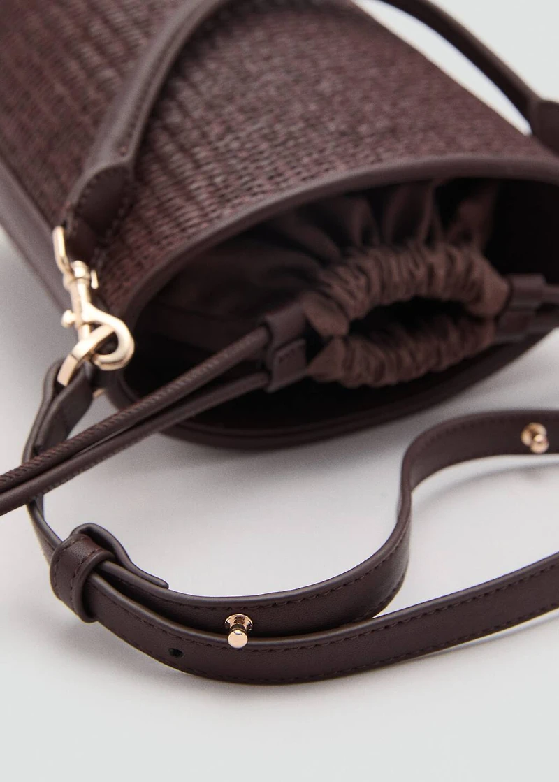 Small raffia bucket bag