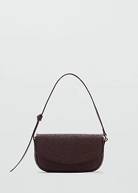 Raffia shoulder bag with flap
