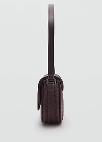 Raffia shoulder bag with flap
