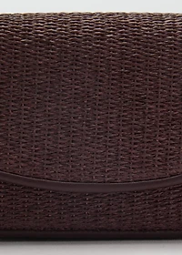 Raffia shoulder bag with flap