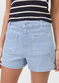 Denim shorts with pockets
