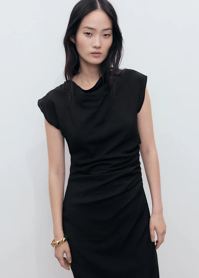 Draped straight dress