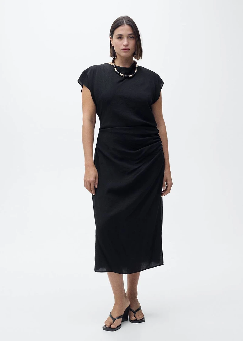 Draped straight dress
