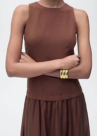 Combined fabric midi-dress