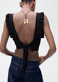 Crop top with bow on the back