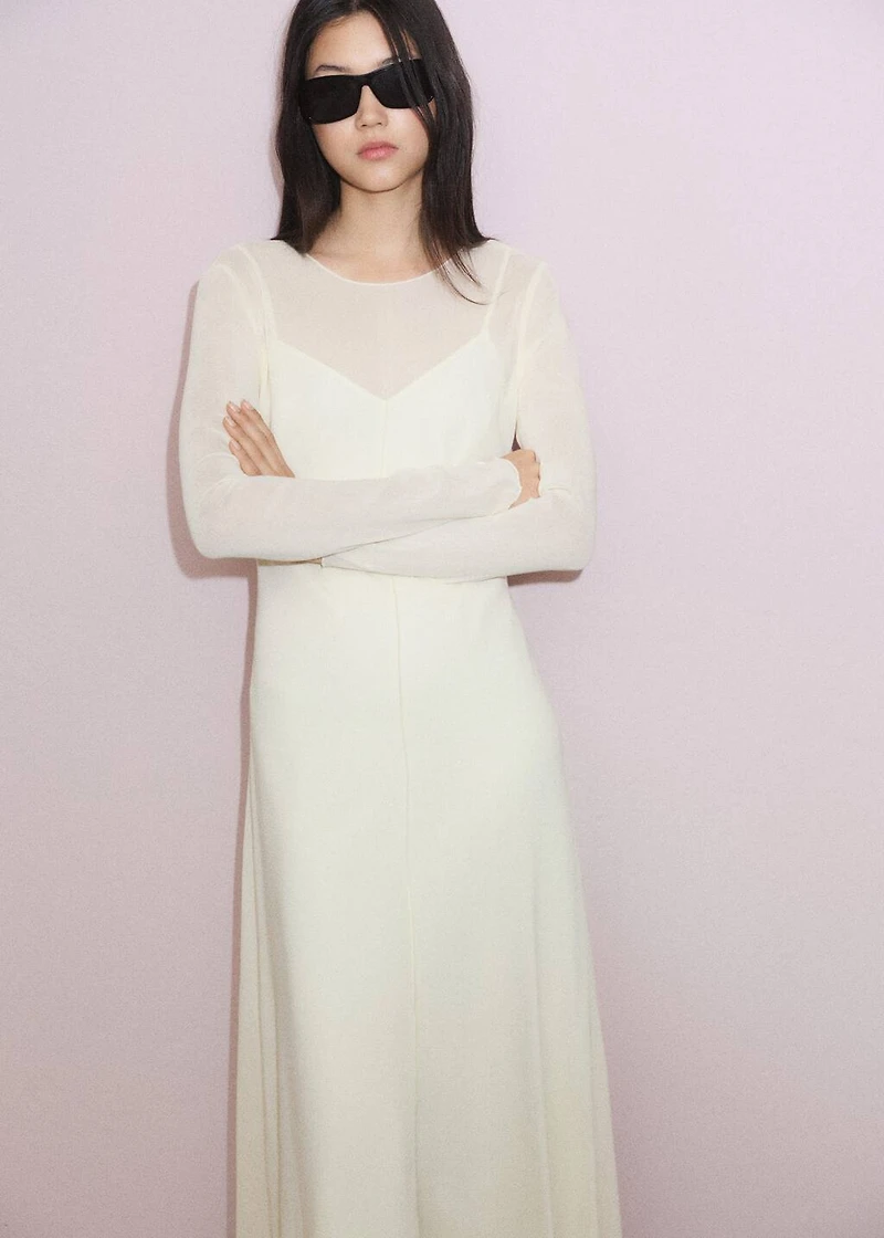 Semi-transparent combination dress