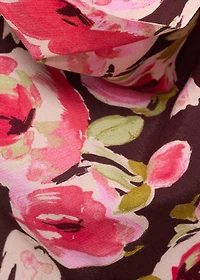Floral dress with draped neck