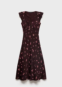 Short-sleeved floral midi-dress