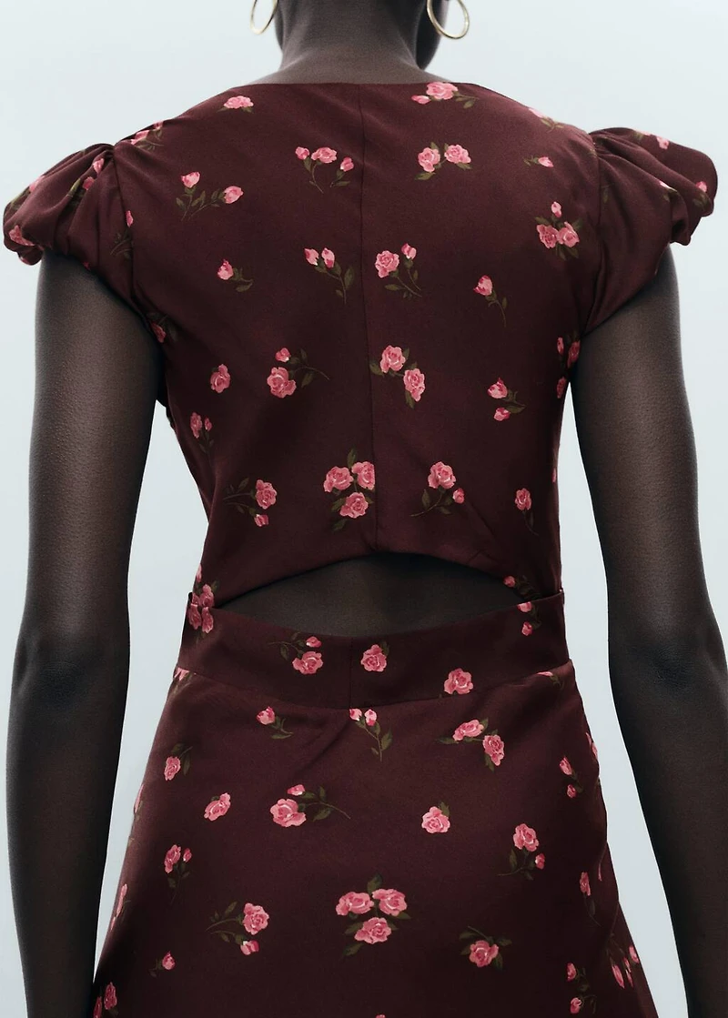 Short-sleeved floral midi-dress