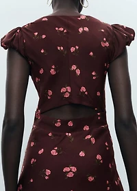 Short-sleeved floral midi-dress