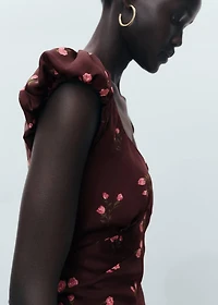 Short-sleeved floral midi-dress