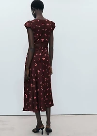 Short-sleeved floral midi-dress