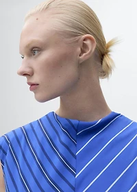 Combined striped flared dress