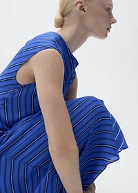 Combined striped flared dress