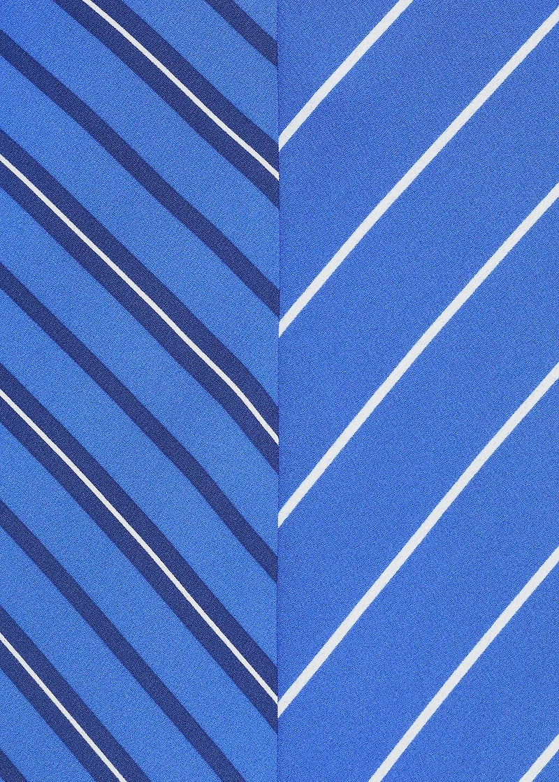 Combined striped flared dress