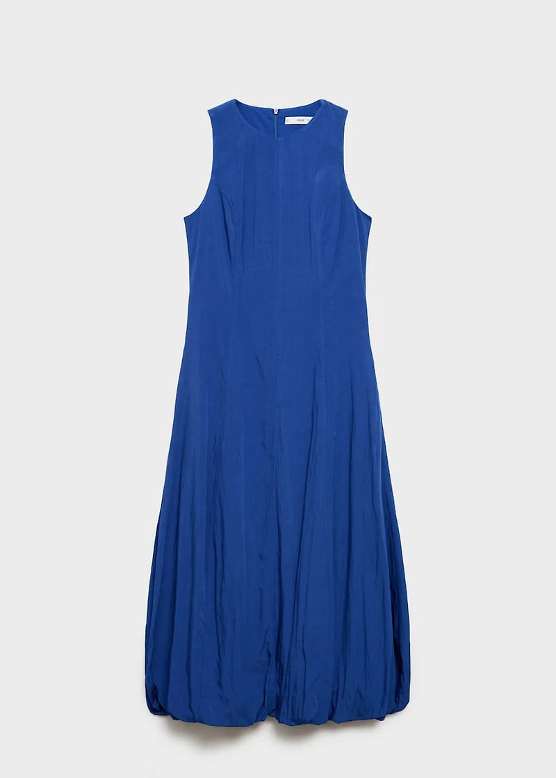 Midi-dress with puffed hem
