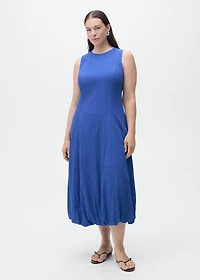 Midi-dress with puffed hem