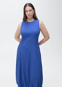 Midi-dress with puffed hem