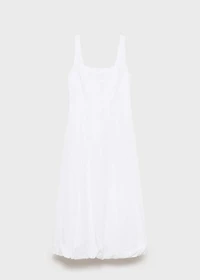 Embroidered dress with puffed hem