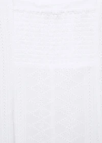 Embroidered dress with puffed hem