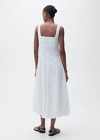 Embroidered dress with puffed hem