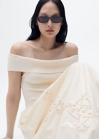 Combined dress with embroidered details