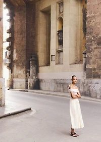 Combined dress with embroidered details
