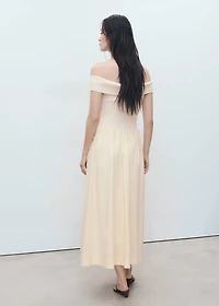 Combined dress with embroidered details