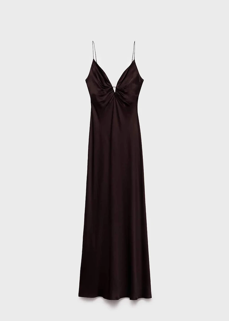 V-neck satin dress