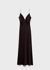 V-neck satin dress