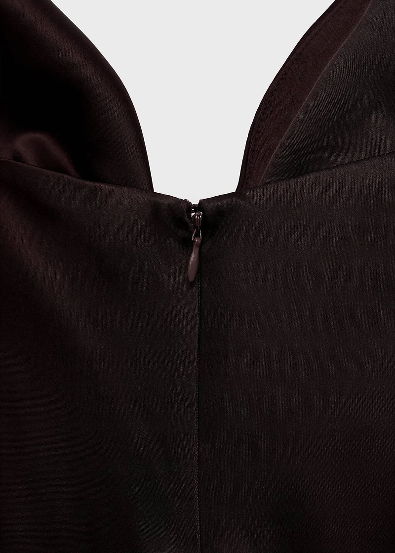 V-neck satin dress