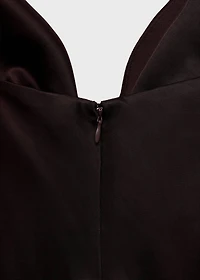V-neck satin dress
